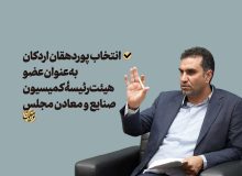 انتخاب پوردهقان اردکان به‌عنوان عضو هیئت‌رئیسه کمیسیون صنایع و معادن مجلس